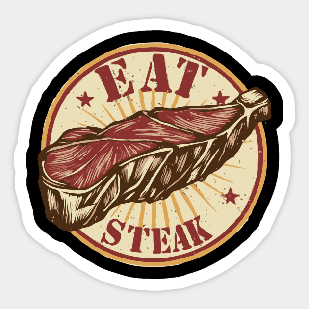 Eat Steak, Retro. Sticker by Chrislkf